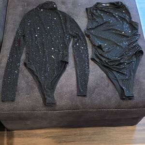 Sparkling Black Bodysuits 2